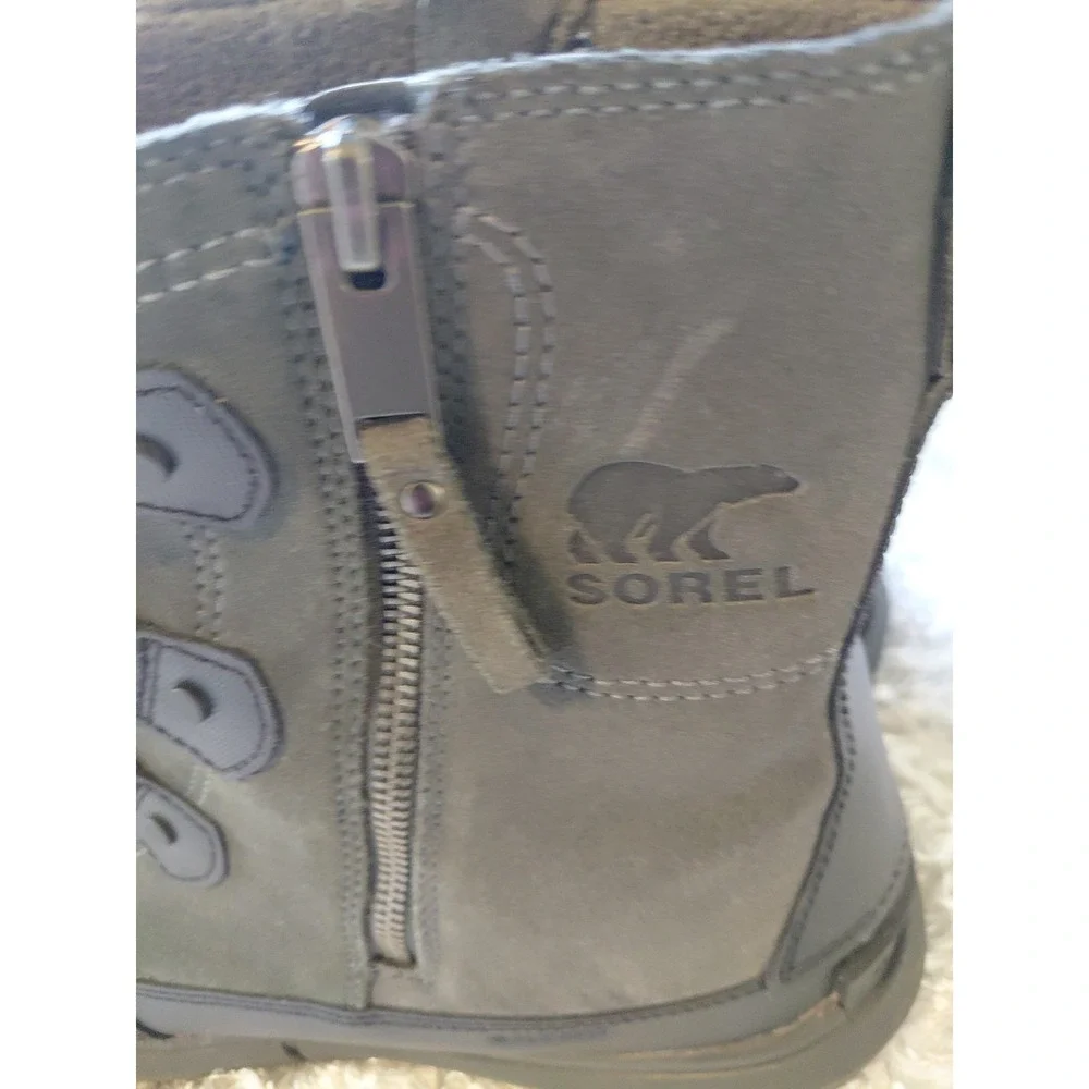 Sorel ExplorerTM Boot Dual Zip Waterproof Grey Men's Size 11.5 Hunting Outdoor
